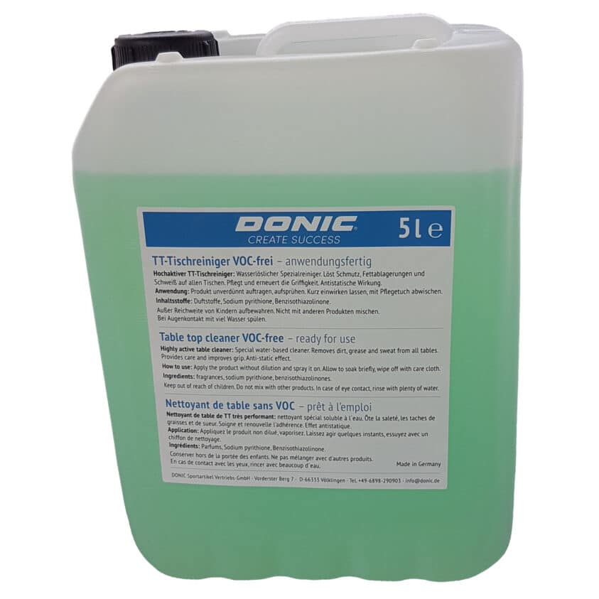 DONIC TABLE TENNIS TABLE CLEANER 5Lt with CLEANING CLOTH